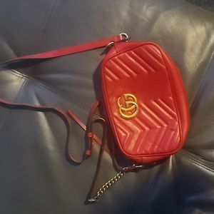 Red leather Gucci purse